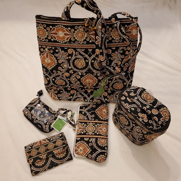 Vera Bradley Handbags - Vera Bradley Caffe Latte 5 Piece Set NWT/NWOT
